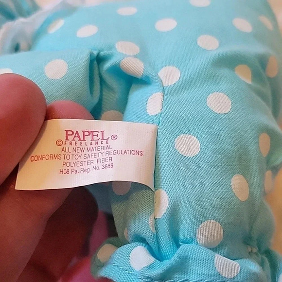 🌴3/$15🌴  Vintage blue polka dot Papel Bearly Bunny Jr in costume kids - Picture 6 of 15